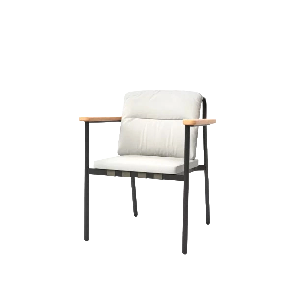 Lacus Dining Armchair outdoor dining chair by SKLD Studio, designed by Santiago Sevillano