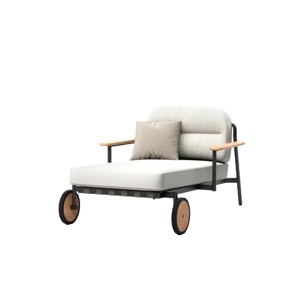 Lacus Lounger outdoor chaise lounge by SKLD Studio, designed by Santiago Sevillano