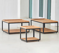 Level coffee table collection teak lifestyle image by Cane-line