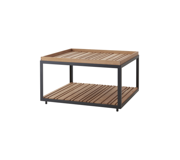 Level coffee table large teak product image by Cane-line
