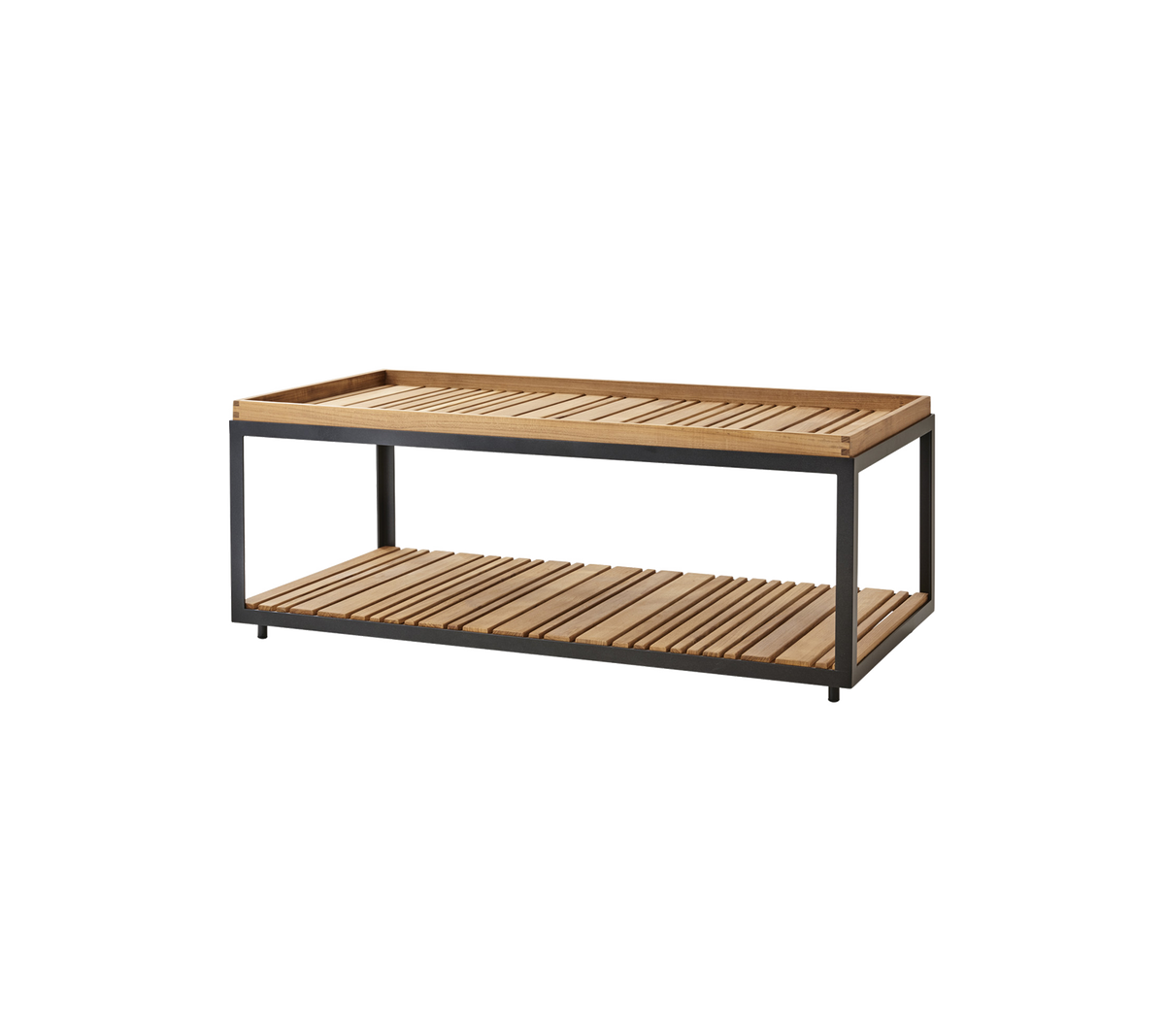 Level coffee table rectangular teak product image by Cane-line
