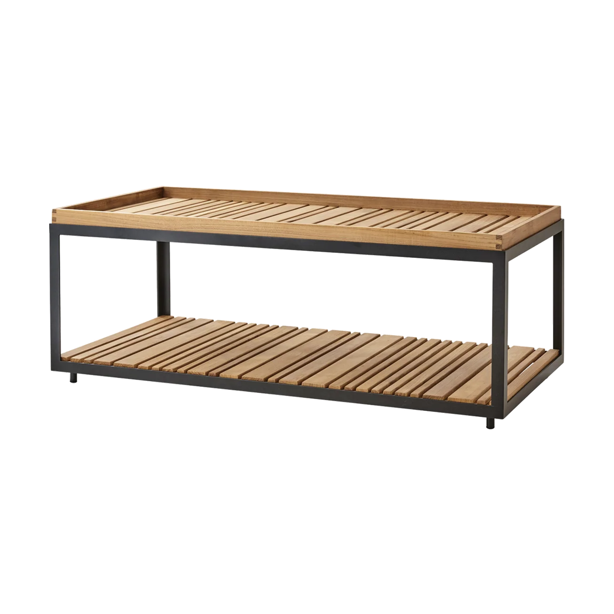 Level coffee table, rectangular Outdoor Furniture by Cane-line, designed by byKATO