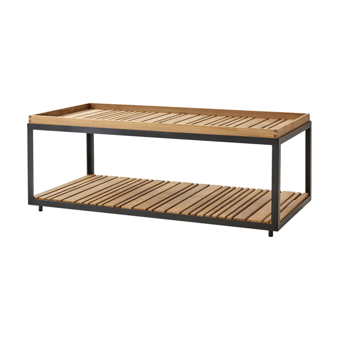 Level coffee table, rectangular Outdoor Furniture by Cane-line, designed by byKATO