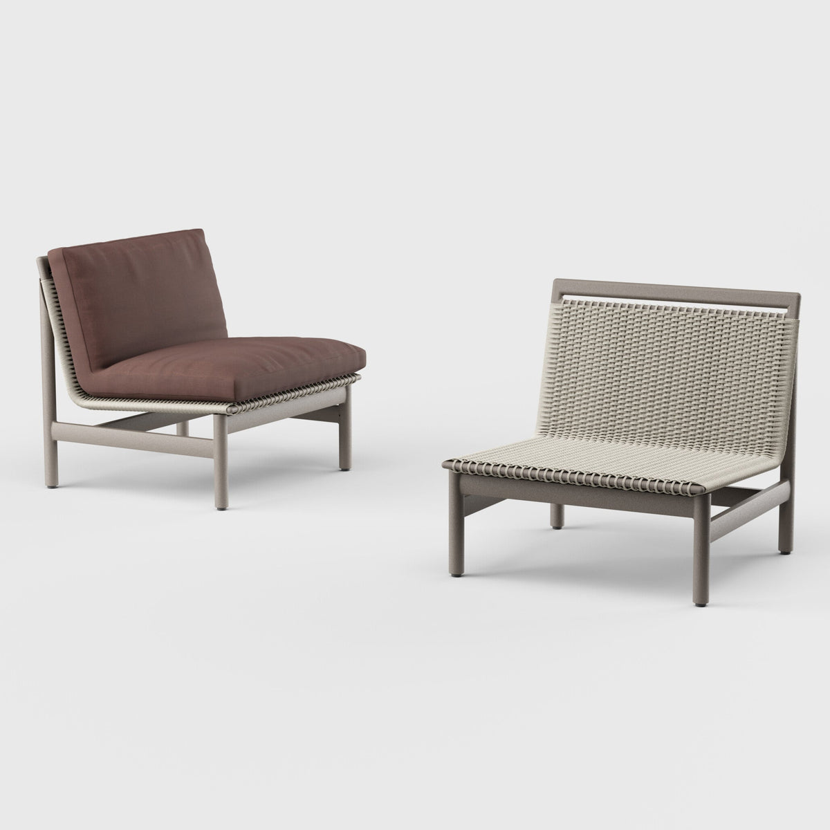 Montauk Lounge Chair Armless Aluminum