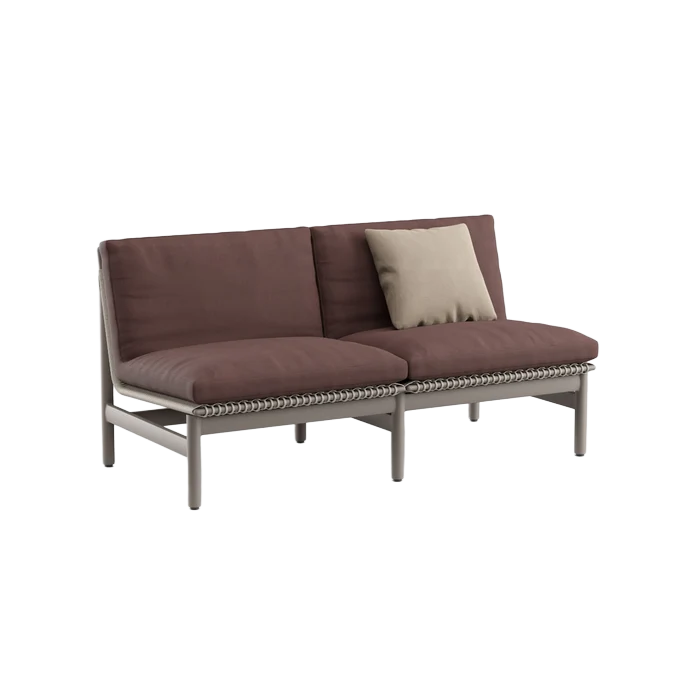 Montauk Sofa Armless Aluminum 63"