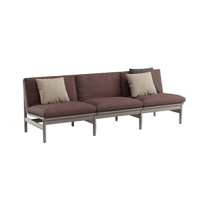Montauk Sofa Armless Aluminum 94