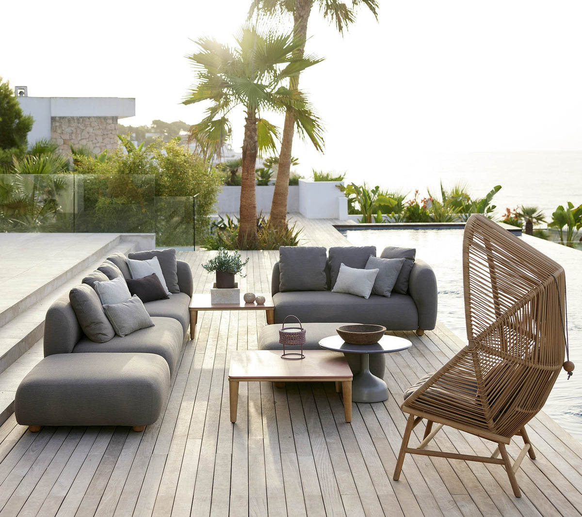 Capture corner sofa two right modules lifestyle image by Cane-line