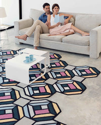 Parquet Tetragon Blue