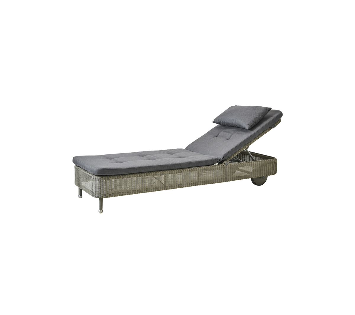 Presley sunbed cushion shown on sunbed by Cane-line