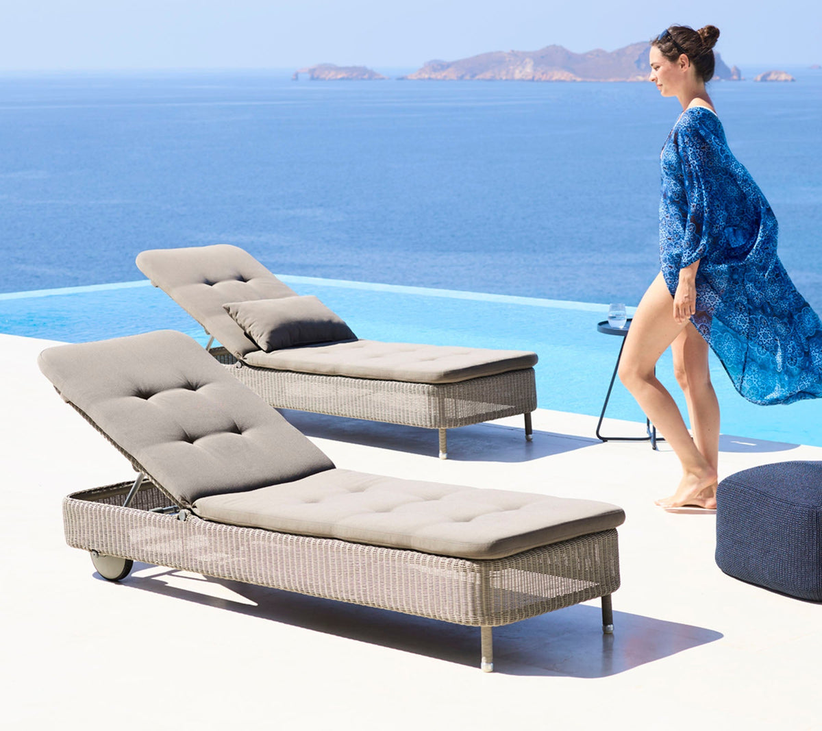 Presley sunbed lifestyle terrace image by Cane-line
