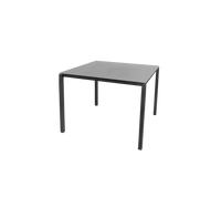 Pure dining table 100x100 cm lava grey aluminium with basalt ceramic by Cane-line