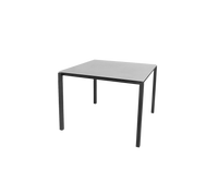 Pure dining table 100x100 cm lava grey aluminium with concrete grey ceramic by Cane-line