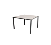 Pure dining table 100x100 cm lava grey aluminium with toscana sand ceramic by Cane-line