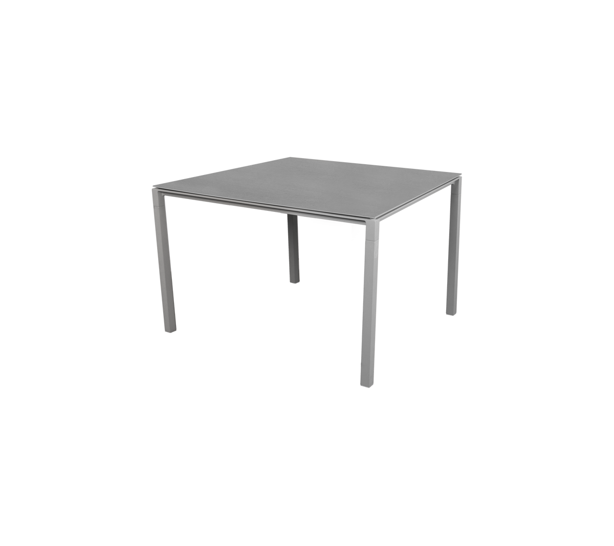 Pure dining table 100x100 cm light grey aluminium with basalt ceramic by Cane-line