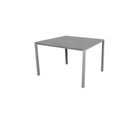 Pure dining table 100x100 cm light grey aluminium with basalt ceramic by Cane-line