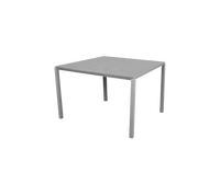Pure dining table 100x100 cm light grey aluminium with concrete grey ceramic by Cane-line