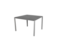 Pure dining table 100x100 cm light grey aluminium with nero black ceramic by Cane-line