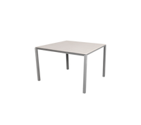 Pure dining table 100x100 cm light grey aluminium with toscana sand ceramic by Cane-line