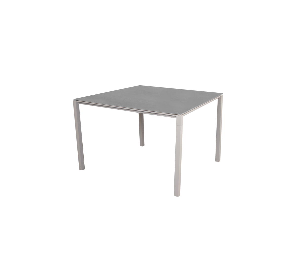 Pure dining table 100x100 cm sand aluminium with basalt ceramic by Cane-line