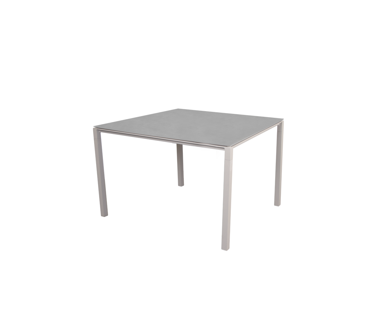Pure dining table 100x100 cm sand aluminium with concrete grey ceramic by Cane-line