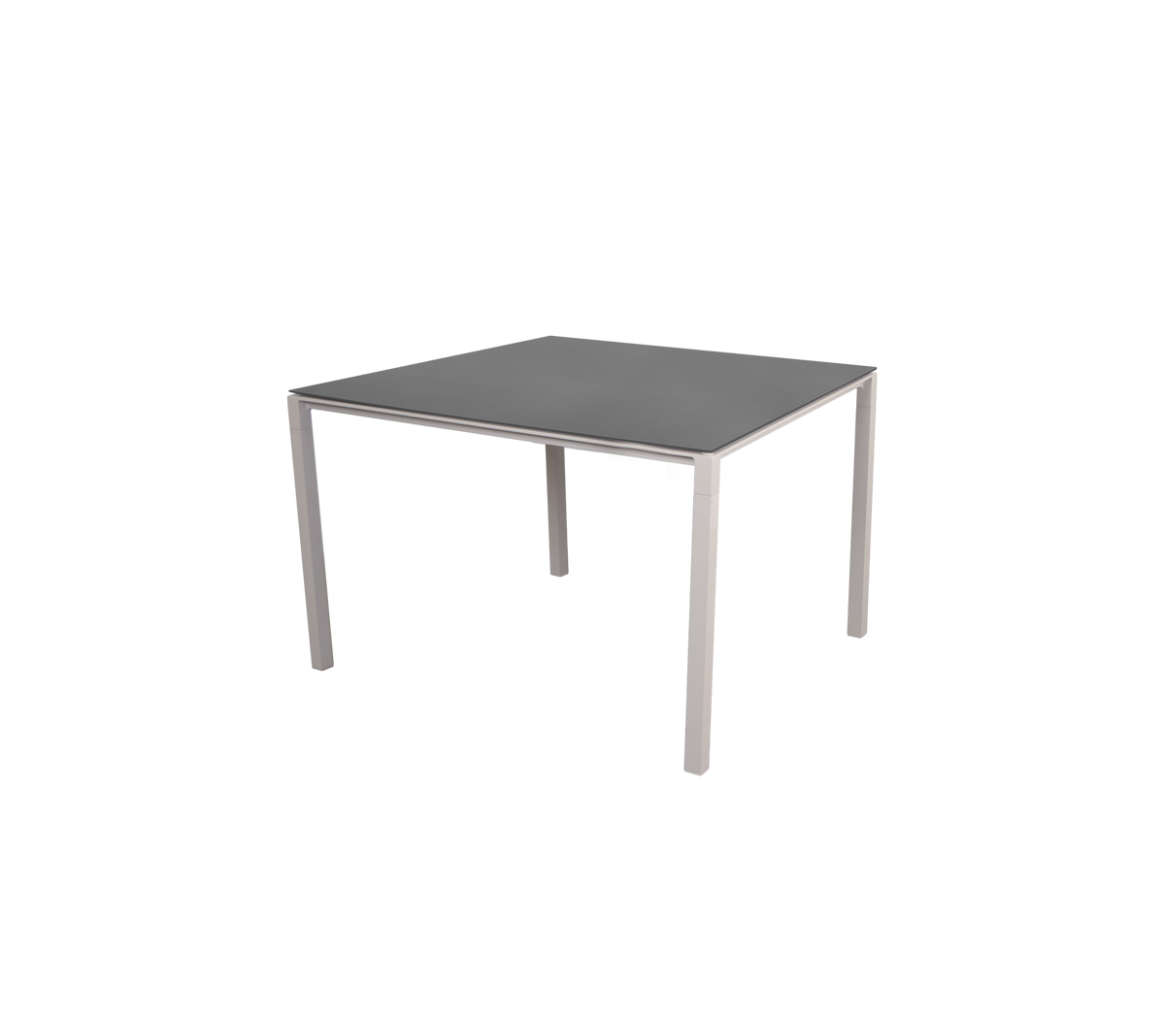 Pure dining table 100x100 cm sand aluminium with nero black ceramic by Cane-line