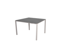 Pure dining table 100x100 cm sand aluminium with nero black ceramic by Cane-line