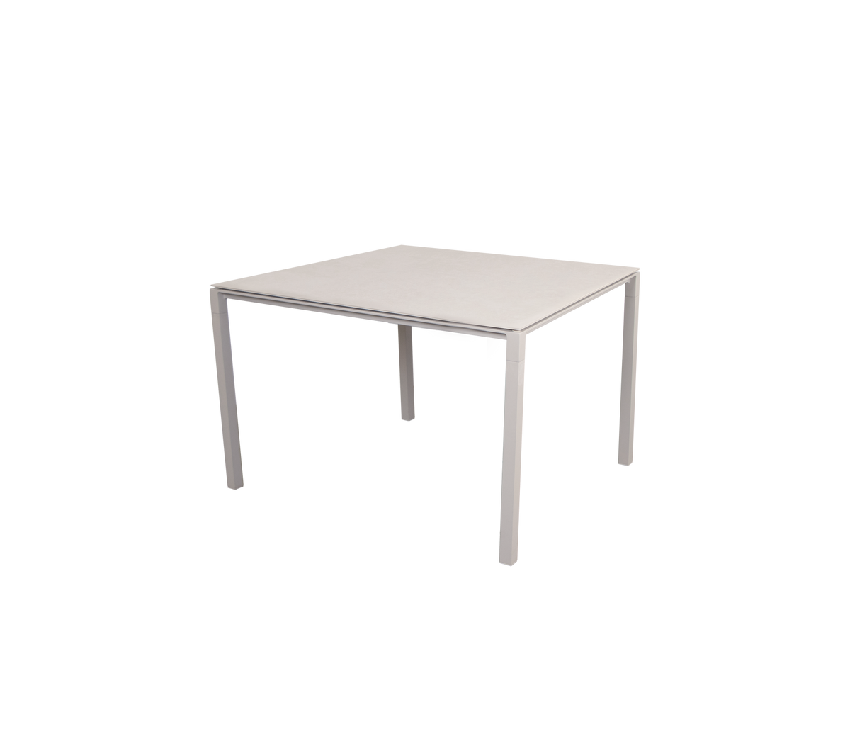 Pure dining table 100x100 cm sand aluminium with toscana sand ceramic by Cane-line
