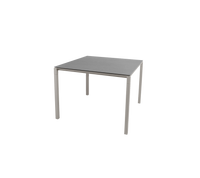 Pure dining table 100x100 cm taupe aluminium with basalt ceramic by Cane-line