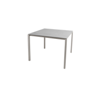 Pure dining table 100x100 cm taupe aluminium with concrete grey ceramic by Cane-line