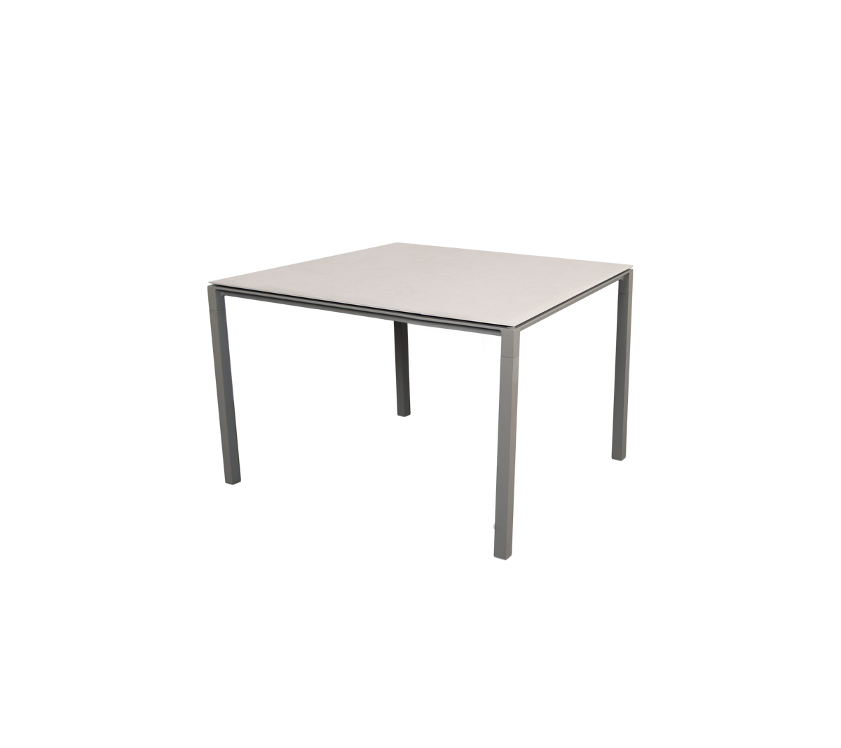 Pure dining table 100x100 cm taupe aluminium with toscana sand ceramic by Cane-line