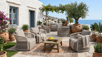 Roberti Altomare outdoor furniture in a Mediterranean terrace lounge setting