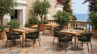 Roberti Altomare outdoor dining furniture on a Mediterranean terrace