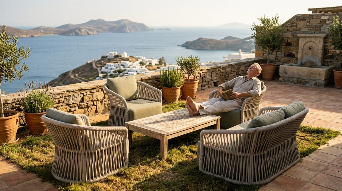 Roberti Altomare outdoor lounge furniture overlooking the sea