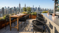 Roberti Altomare outdoor bar seating on a city rooftop terrace