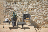 Roberti Capri 4301 chair with 4318H and 4319H coffee tables in Graphite