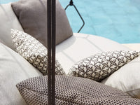 Detail of Roberti Gravity 9881 graphite hanging sofa, rope and outdoor cushions