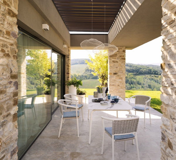 Roberti Lipari 9775 dining table with 4331 chairs in White