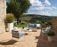 Roberti Lipari 4341 armchairs with Lipari sofa and coffee tables in White