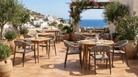 Roberti Olivento Armchairs in an outdoor terrace dining setting