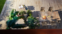 Roberti Portofino outdoor dining collection viewed from above