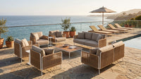 Roberti Venetian Sofa Two Seater in a coastal terrace setting