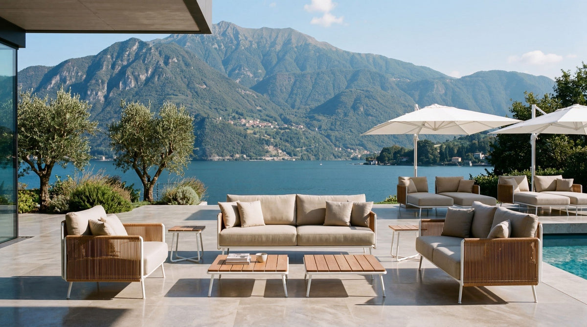 Roberti Venetian Sofa Three Seater with lake and mountain views