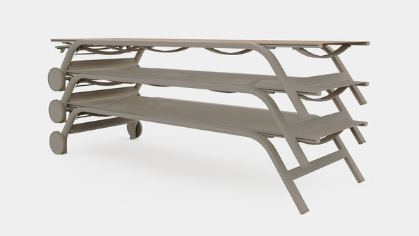 Stack Chaise lounge with wheels
