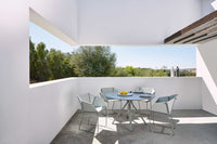 Stack Round column leg dining table Ø90