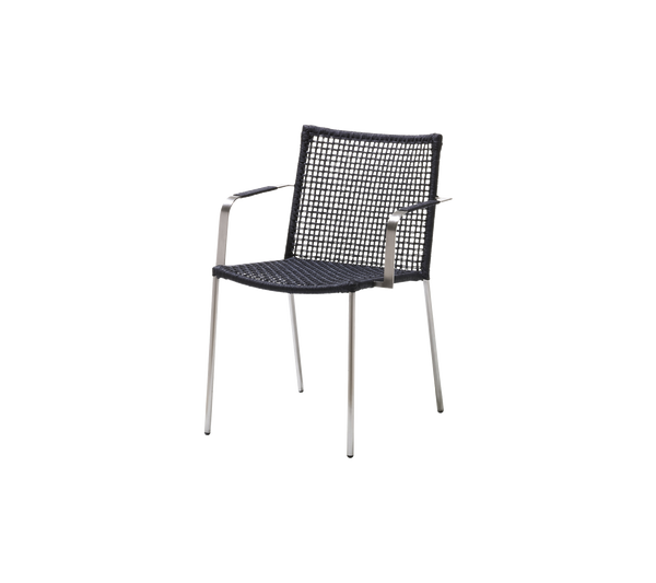 Straw armchair dining chair by Cane-line, designed by Foersom & Hiort-Lorenzen MDD