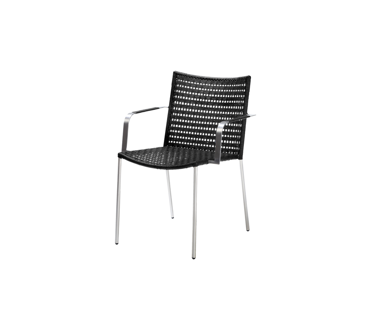 Straw dining chair with armrest by Cane-line, designed by Foersom & Hiort-Lorenzen MDD