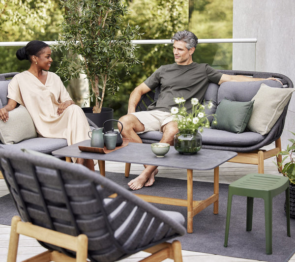Strington lounge chair outdoor lounge chair by Cane-line, designed by Foersom & Hiort-Lorenzen MDD