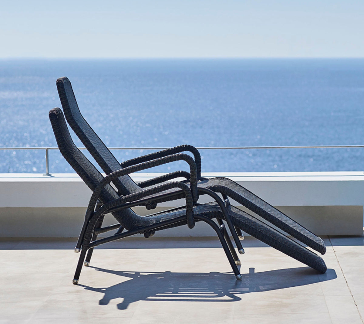 Sunrise sunchair adjustable outdoor seating detail by Cane-line
