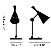 Tom Dixon Unbeaten Table Light specification diagram