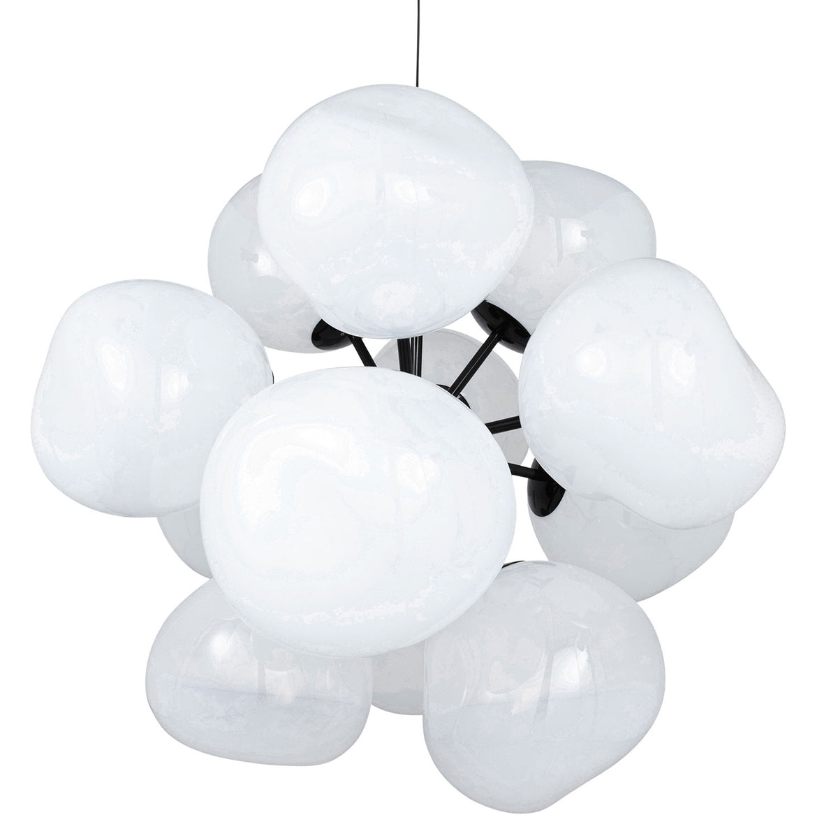 Tom Dixon Melt Burst Chandelier in opal, official alternate white-background view